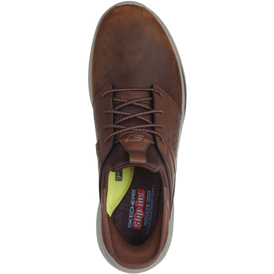 Skechers Slade Zachary Textil Herrskor Mörkbrun Bred Passform Snörskor - Image 3
