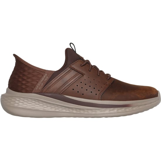 Skechers Slade Zachary Textil Herrskor Mörkbrun Bred Passform Snörskor - Image 5