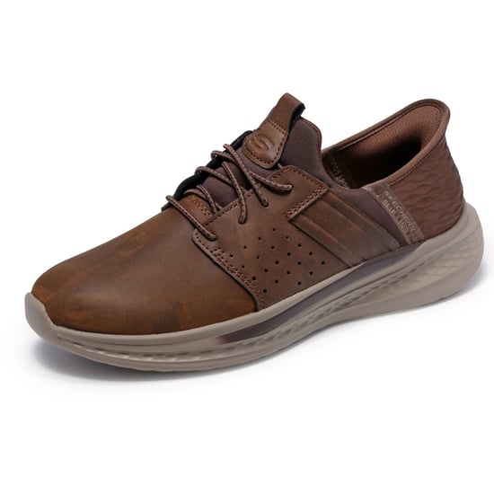 Skechers Slade Zachary Textil Herrskor Mörkbrun Bred Passform Snörskor - Image 6