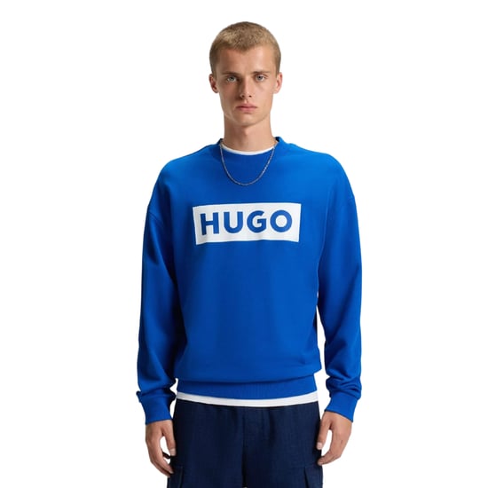 Hugo Heren Niero Logo Crew Neck Sweatshirt (Blauw) - Image 3
