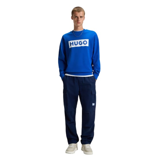 Hugo Heren Niero Logo Crew Neck Sweatshirt (Blauw) - Image 4