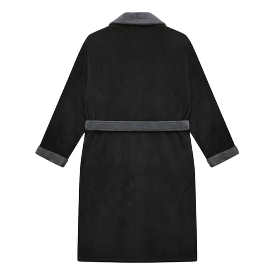 Lambretta Mens Luxury AW25 Dressing Gown (Black/Iron) - Image 2