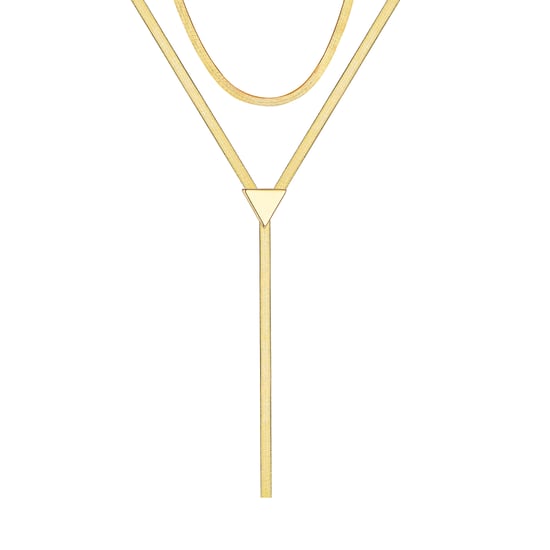 Gold Plated Set Of 2 Lariat Necklace - Image 1