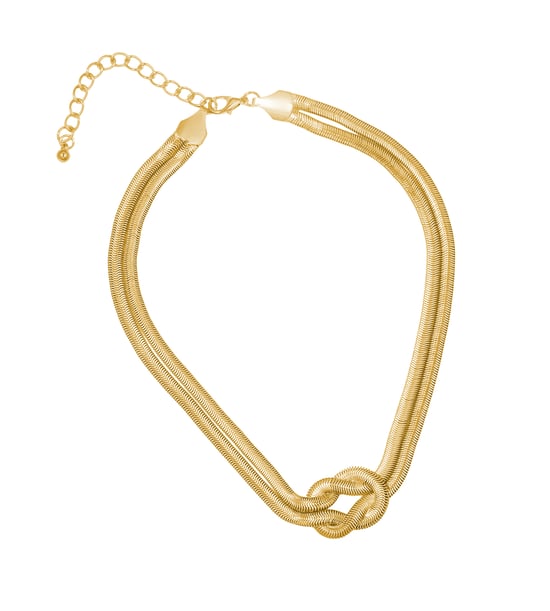 Silver Snake Chain Knot Necklace - Image 1