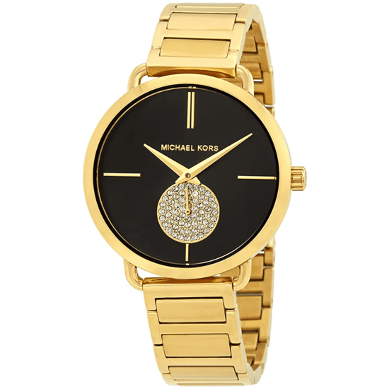 Michael Kors Portia MK3788 Dam 36,5 mm Guld Rostfritt Stål Armbandsur Svart Urskiva - Image 5