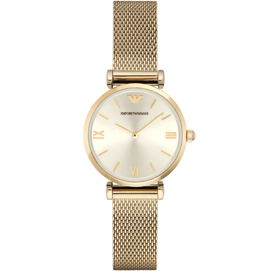 Emporio Armani AR1957 Retro Dames 32mm Gouden RVS Horloge - Image 1