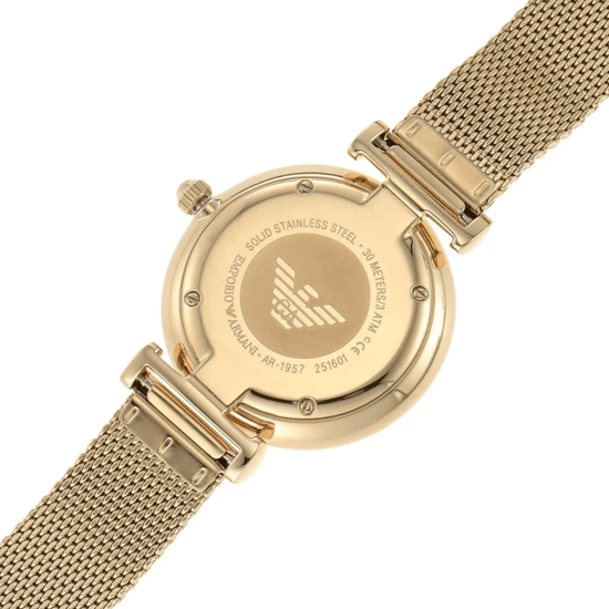 Emporio Armani AR1957 Retro Dames 32mm Gouden RVS Horloge - Image 6