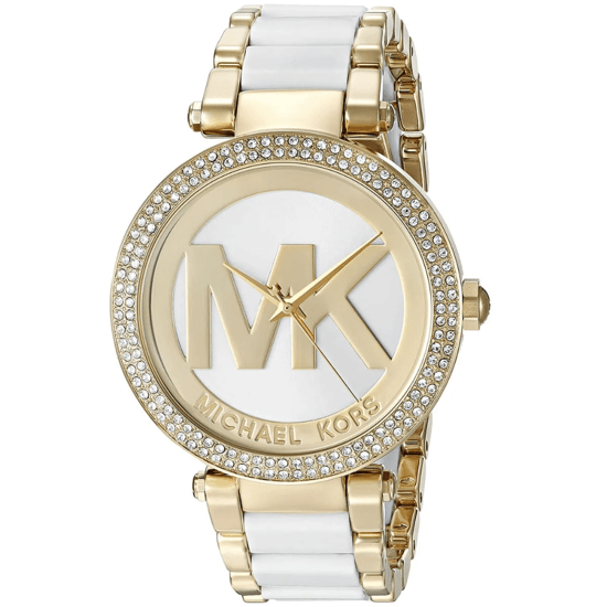 Michael Kors Parker MK6313 Witte Wijzerplaat 39mm Dames Gouden & Witte Horloge - Image 3