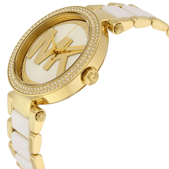 Michael Kors Parker MK6313 Witte Wijzerplaat 39mm Dames Gouden & Witte Horloge - Image 4