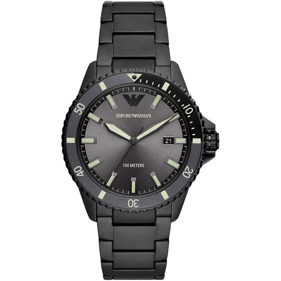 Emporio Armani AR11398 Heren Driekleurige Datummonitor in Zwart - Image 1