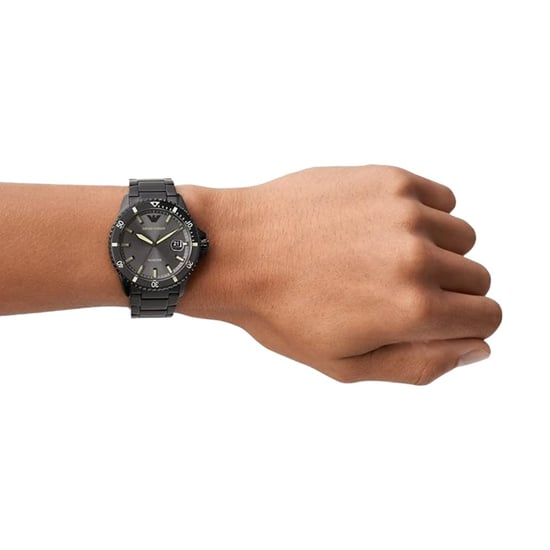 Emporio Armani AR11398 Heren Driekleurige Datummonitor in Zwart - Image 3