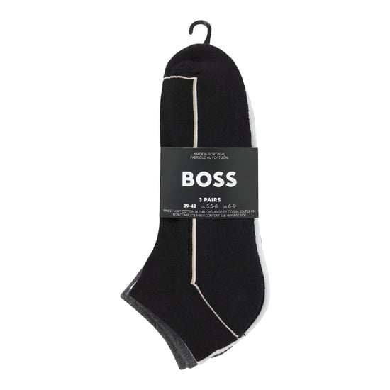 Boss Enkelsokken heren (pak van 3) (Wit/Grijs/Zwart) - Image 3