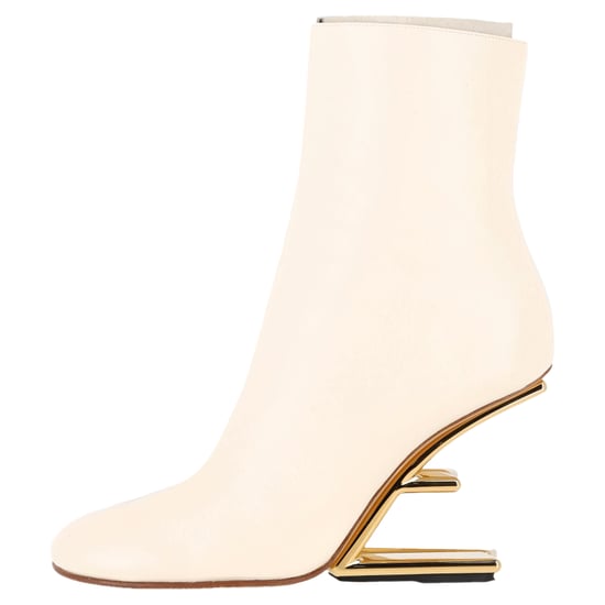 Fendi First Ankle Boots in White Leather - Image 5