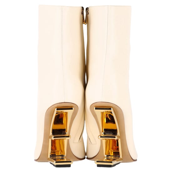 Fendi First Ankle Boots in White Leather - Image 6