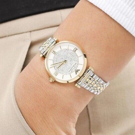 Emporio Armani AR8031 Dames T-Bar Gianni Twee-Tone Horloge 32mm - Image 4