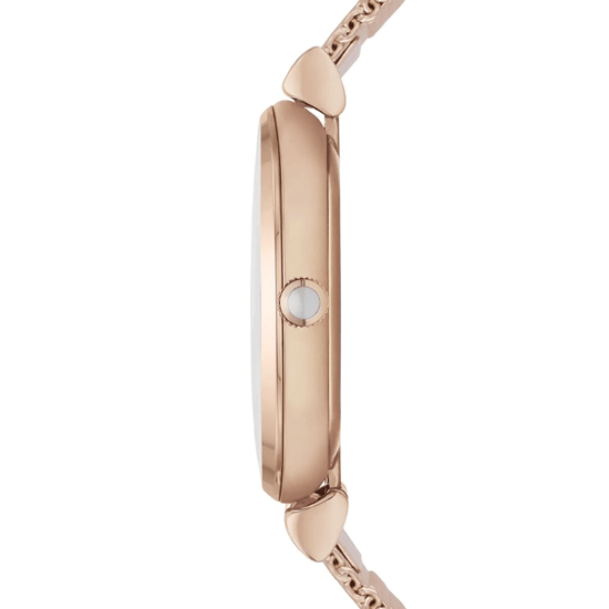 Emporio Armani AR1956 Gianni T-Bar Ladies Rose Gold Mesh Watch - Image 5