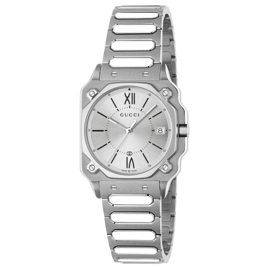 Gucci YA166504 G-Flat Silver Ur med Silver urtavla för alla - Image 1