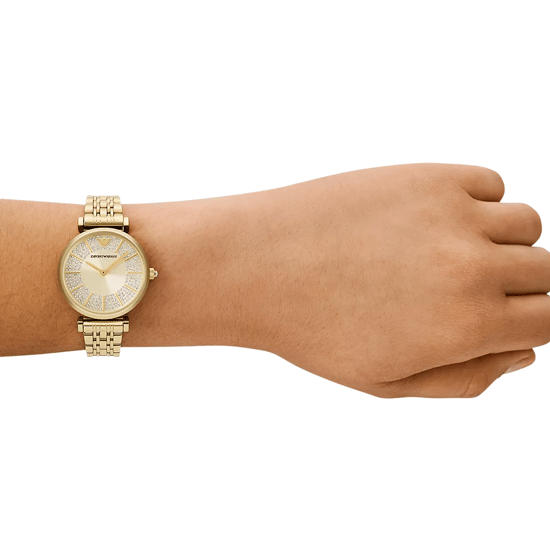 Emporio Armani AR11608 Gouden 32mm Dames Twee-Hand Stalen Horloge - Image 5