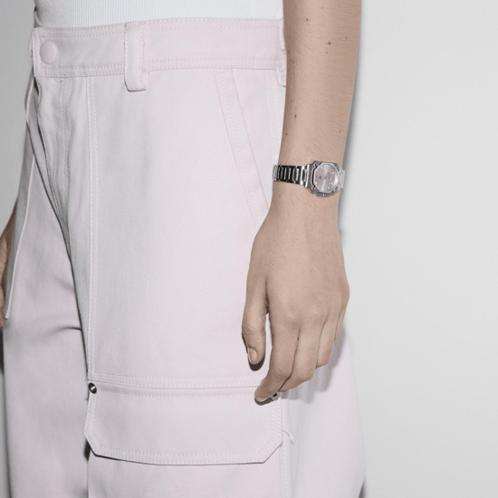 Gucci G-Flat YA166501 Damklocka med rosa urtavla i rostfritt stål 30mm - Image 4
