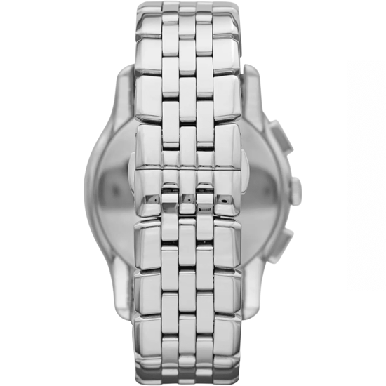 Emporio Armani AR1786 Heren Chronograaf Horloge, Zwarte Wijzerplaat, Zilver RVS - Image 2