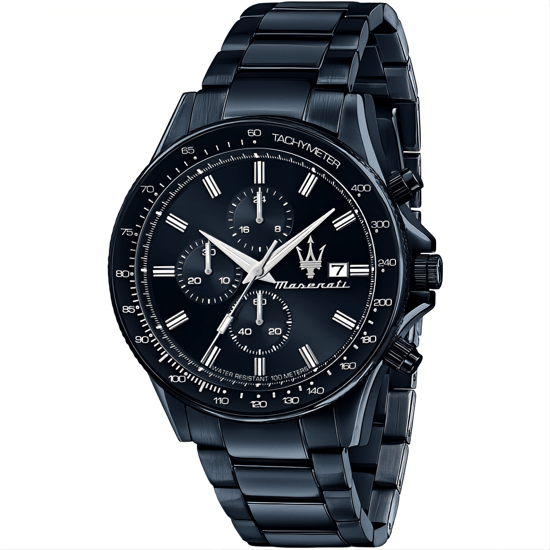Maserati Sfida chronograaf herenhorloge met blauwe wijzerplaat - Model R8873640023 - Image 1