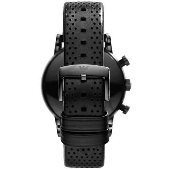 Emporio Armani Luigi AR1737 Heren Chronograaf Horloge 41 mm Zwart Leder - Image 2