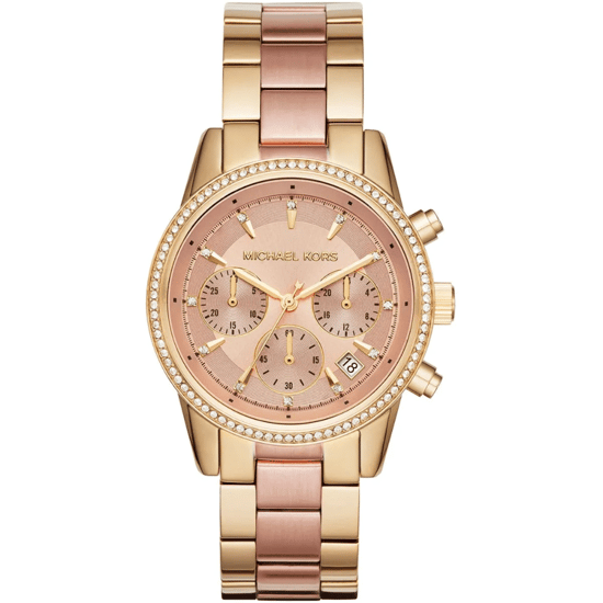 Michael Kors MK6475 Ritz Bicolor 37mm Dames Chronograaf Horloge - Image 1