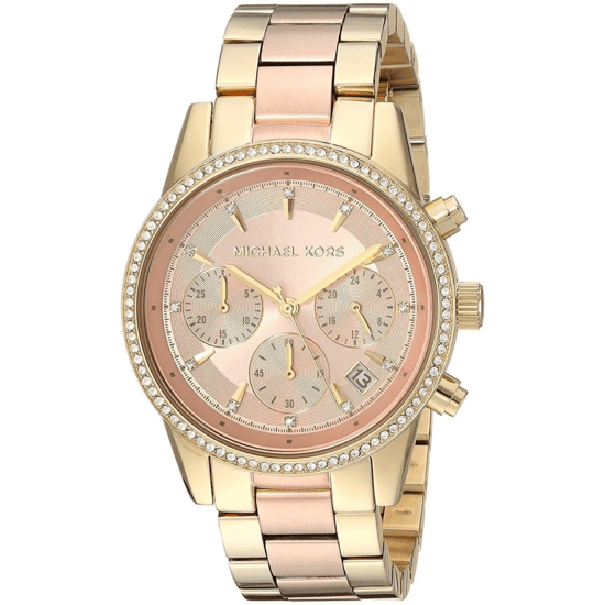 Michael Kors MK6475 Ritz Bicolor 37mm Dames Chronograaf Horloge - Image 3