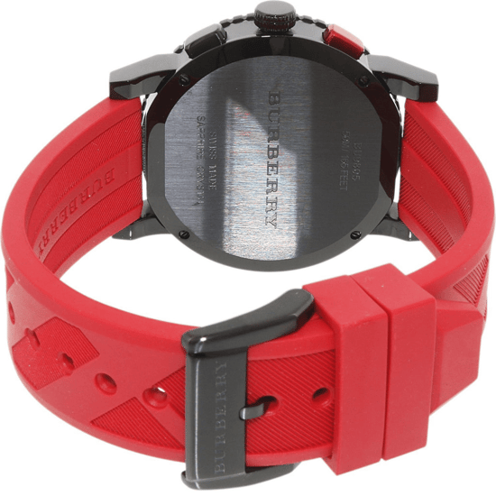 Burberry BU9805 Men’s Chronograph Watch 42mm Red Strap - Image 3