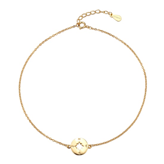 Gold Plated Floating Compass Anklet - Image 1