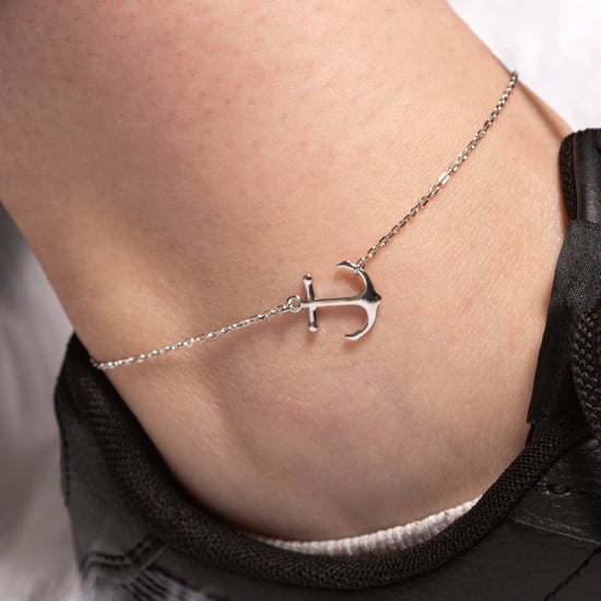 Sterling Silver Anchor Charm Anklet - Image 3