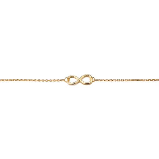 Gold Plated Sterling Silver Eternity Floating Charm Link Anklet - Image 2