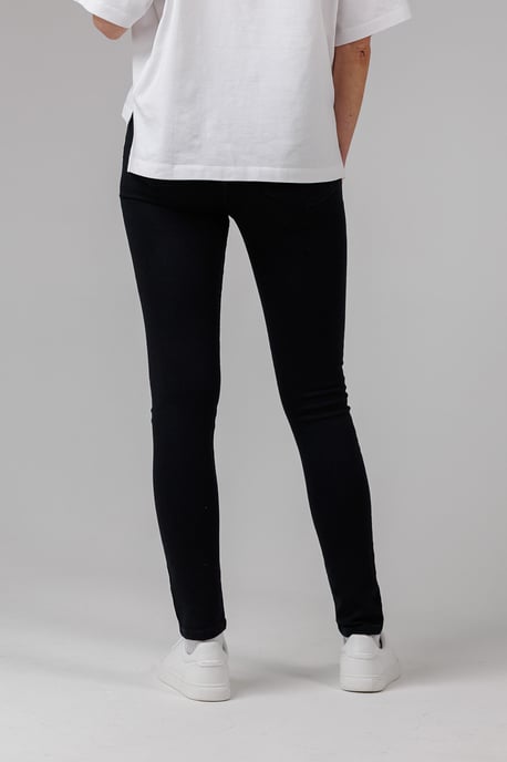 Black Cotton Blend Stretch High Rise Skinny Denim Jeans - Image 2