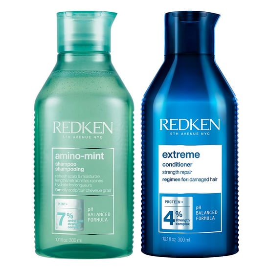 Redken Amino Mint Shampoo 300ml & Extreme Conditioner 300ml Duo - Image 1