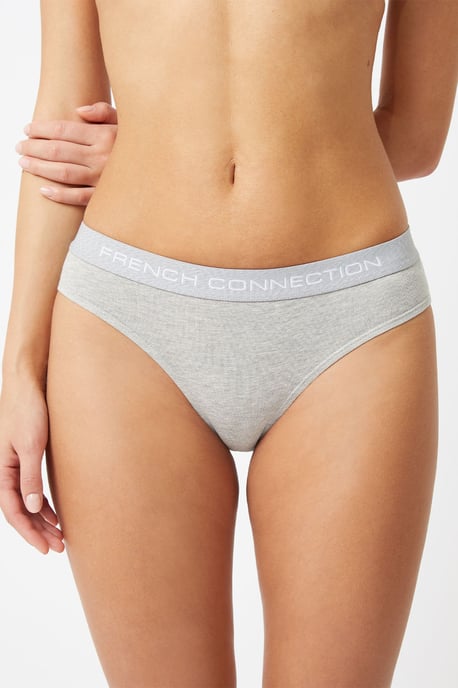 Grey 7 Pack Cotton French Connection Ladies Briefs - Image 4