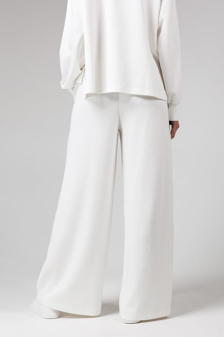Off White Luxe Wide Leg Draped Trouser - Image 2