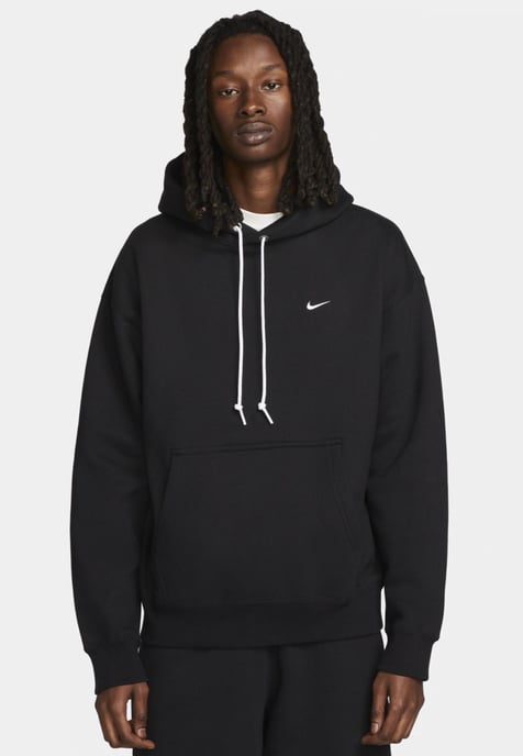 Nike Solo Swoosh Mens Fleece Pullover Hoodie in Black - Image 1