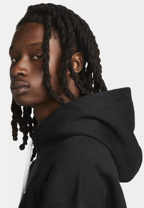 Nike Solo Swoosh Mens Fleece Pullover Hoodie in Black - Image 4