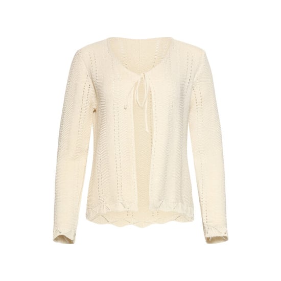 Smashed Lemon Gebreid cardigan met ajourpatroon en strikje | - Image 2