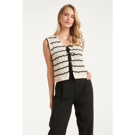 Smashed Lemon Gebreide top met trendy vetersluiting | - Image 5
