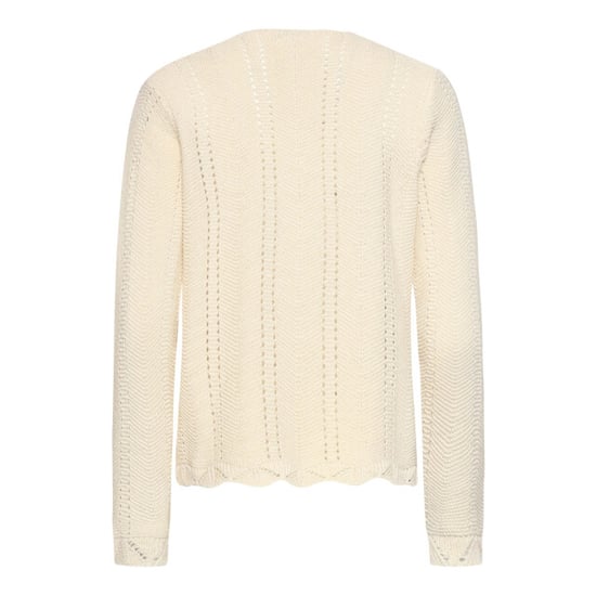 Smashed Lemon Gebreid cardigan met ajourpatroon en strikje | - Image 6