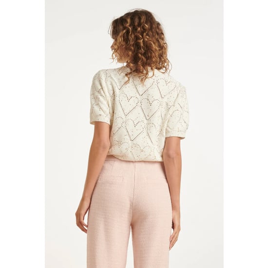 Smashed Lemon Gebreide top met hartjesprint en pailletten | - Image 2