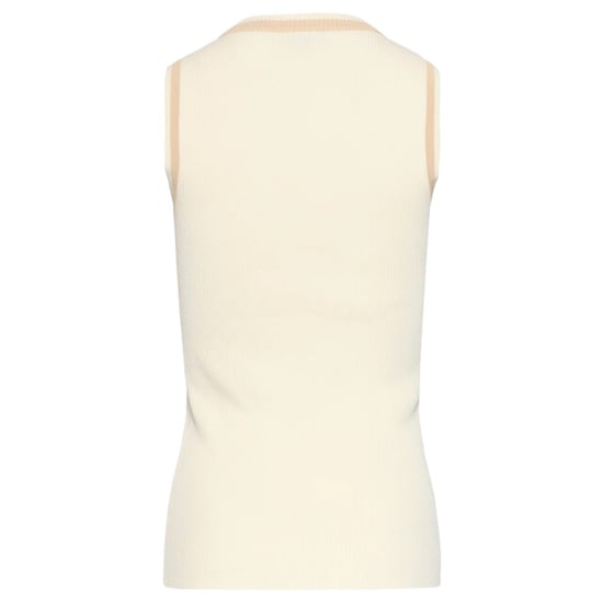 Smashed Lemon Mouwloze ribgebreide top met contrastbies | - Image 4