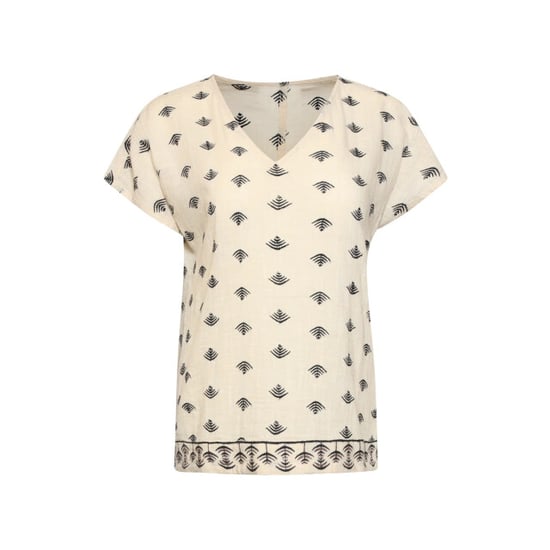 Smashed Lemon Grafische aztec geborduurde v-hals top met korte mouwen en | - Image 2