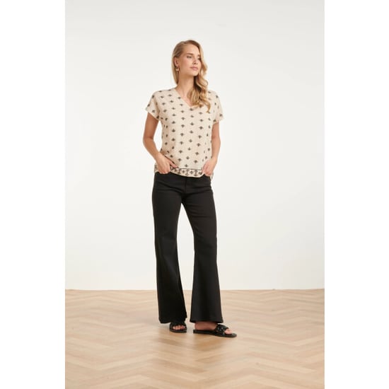 Smashed Lemon Grafische aztec geborduurde v-hals top met korte mouwen en | - Image 4