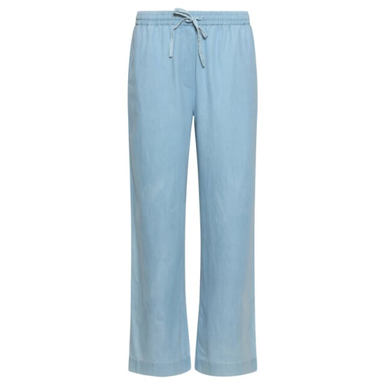Smashed Lemon Lichtblauwe wide leg broek met koordsluiting | - Image 6