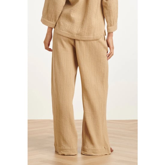 Smashed Lemon Wide leg mousseline broek met strikkoord | - Image 2