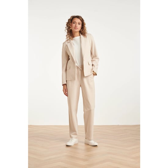 Smashed Lemon Comfortabele pantalon met elastische taille en strikceintuur | - Image 1