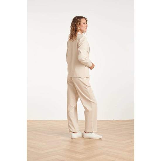 Smashed Lemon Comfortabele pantalon met elastische taille en strikceintuur | - Image 4