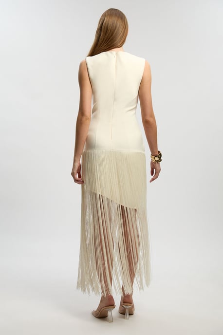Figure Form Bandage Tassel Hem Knitted Dress - Image 4
